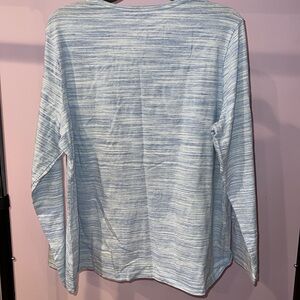Croft & Barrow Women's Multi-Blue Striped Long Sleeve Tee